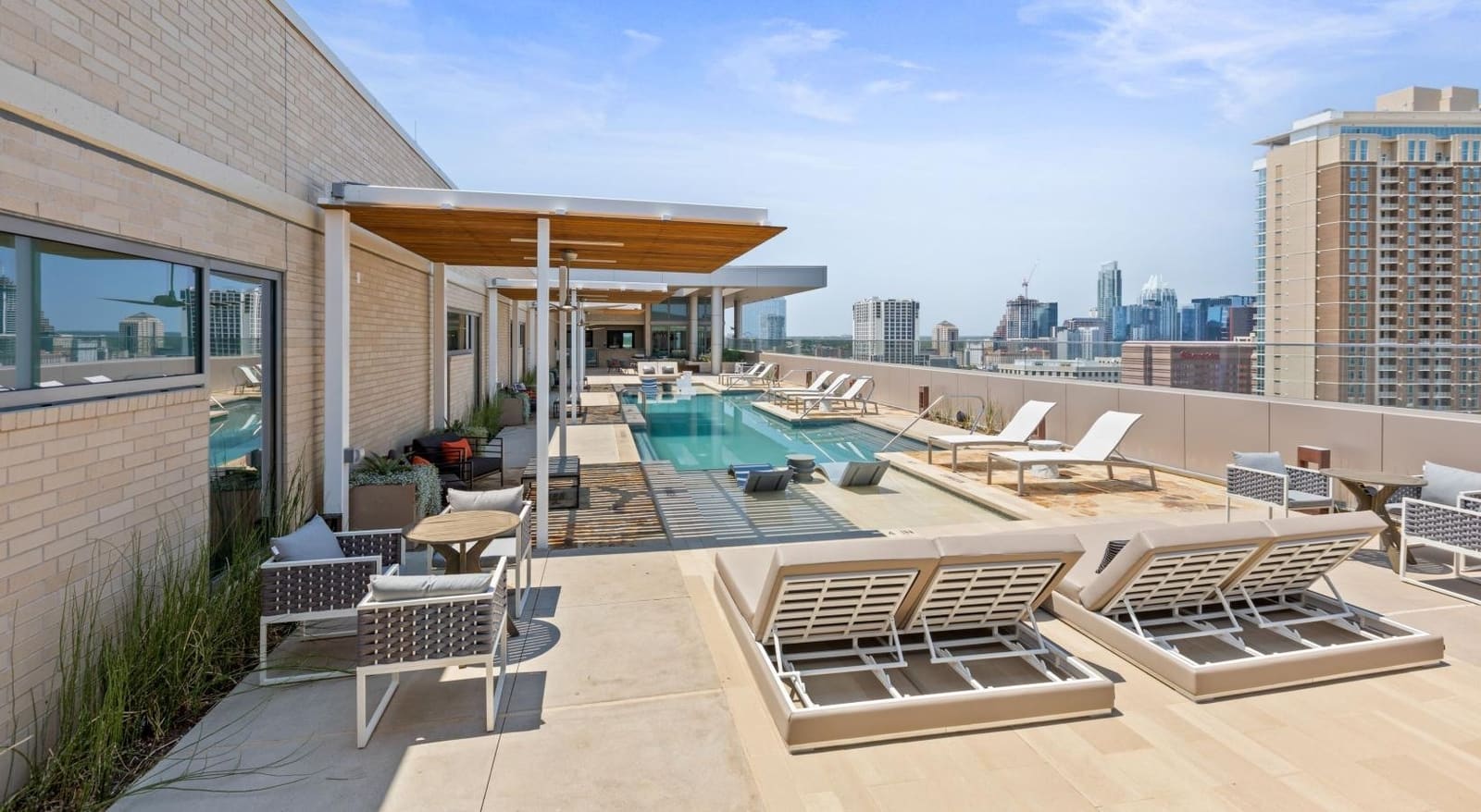 Indoor basketball court and two pool decks photo 2 in East Austin